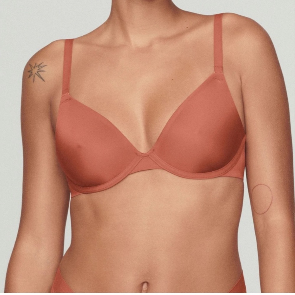 Brand New CUUP The Triangle Bra in Clay Micro Lightweight Underwire Bralette